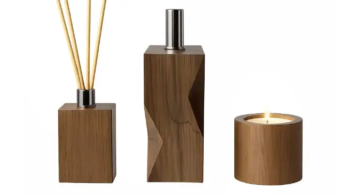 Modulares Flakon-System aus Holz und Glas aus einer Bachelorarbeit im Studiengang Integriertes Produktdesign der HdM Stuttgart