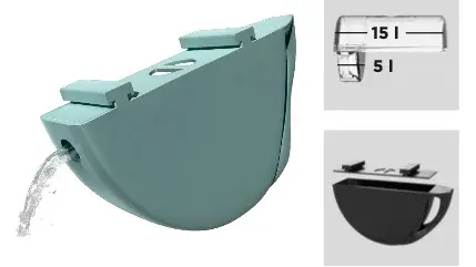 Catch-a-drop – flexibler Regenfänger für Balkone, entwickelt im Designprojekt des Studiengangs Integriertes Produktdesign (IP7) an der HdM Stuttgart