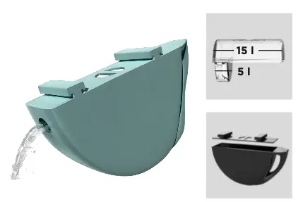 Catch-a-drop – flexibler Regenfänger für Balkone, entwickelt im Designprojekt des Studiengangs Integriertes Produktdesign (IP7) an der HdM Stuttgart