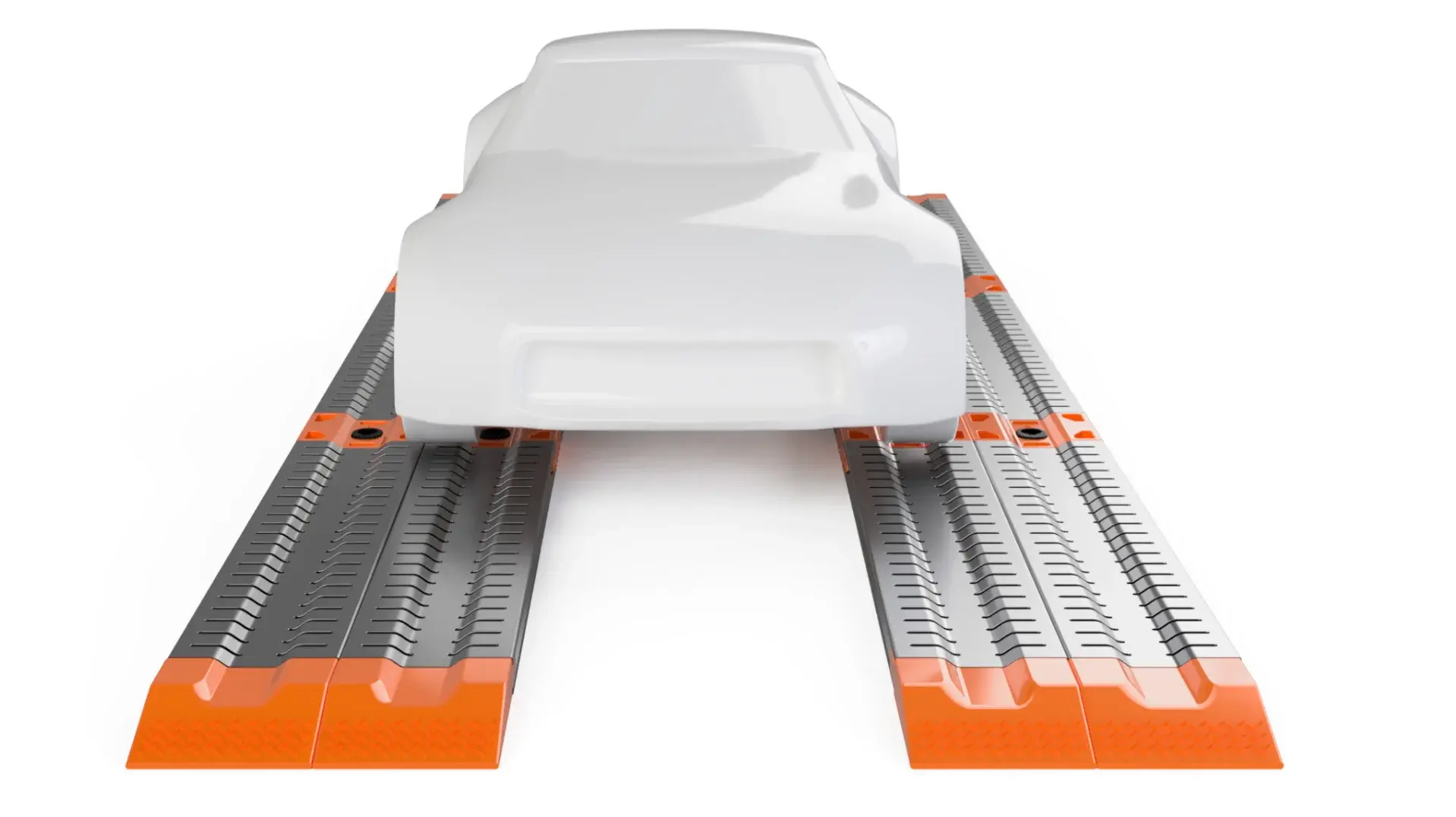 Modulares Bergungssystem für Fahrzeuge im Schlamm – Produktdesign Konzept mit Traktionsrampen und Anti-Slip-Struktur