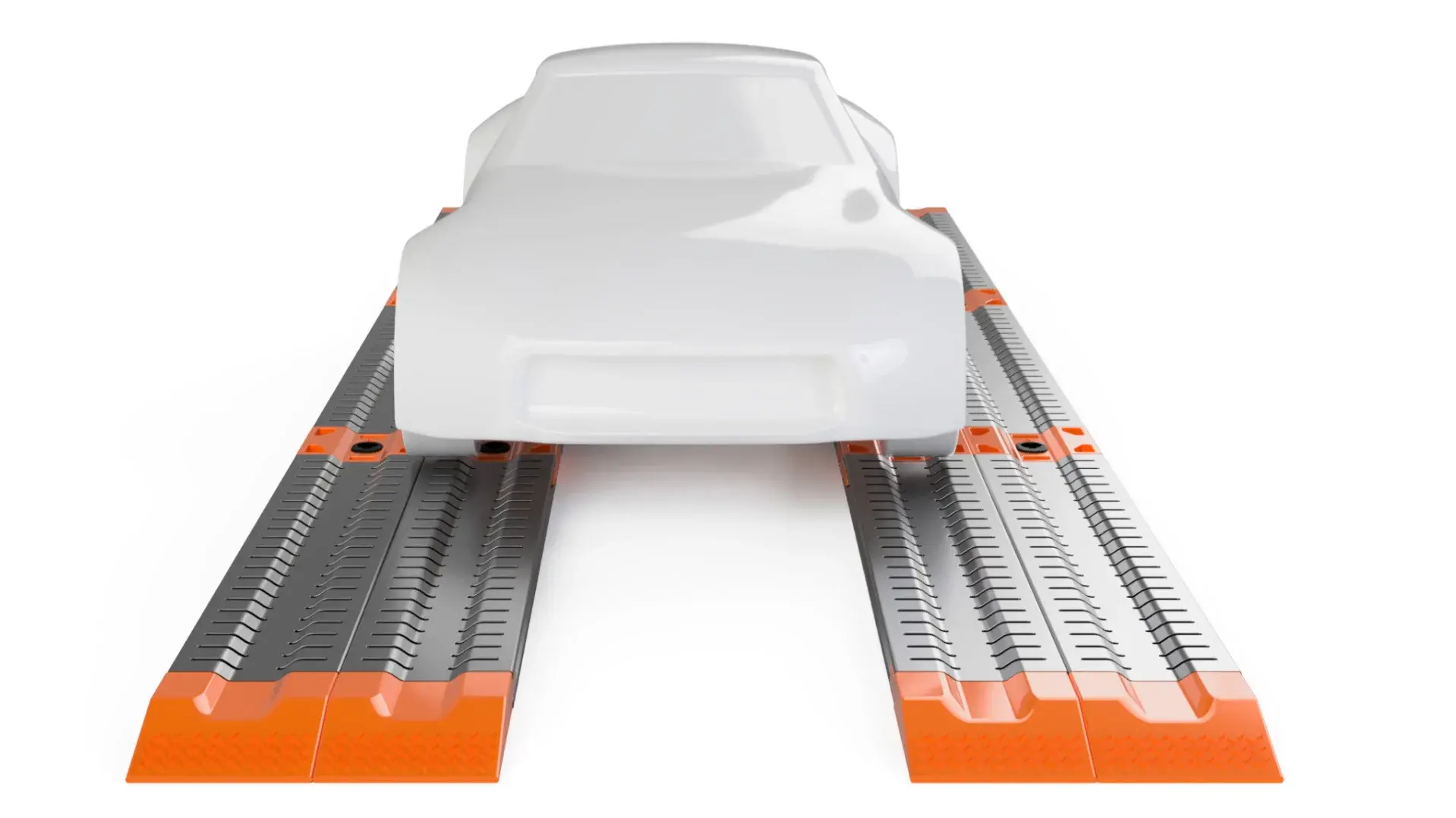 Modulares Bergungssystem für Fahrzeuge im Schlamm – Produktdesign Konzept mit Traktionsrampen und Anti-Slip-Struktur