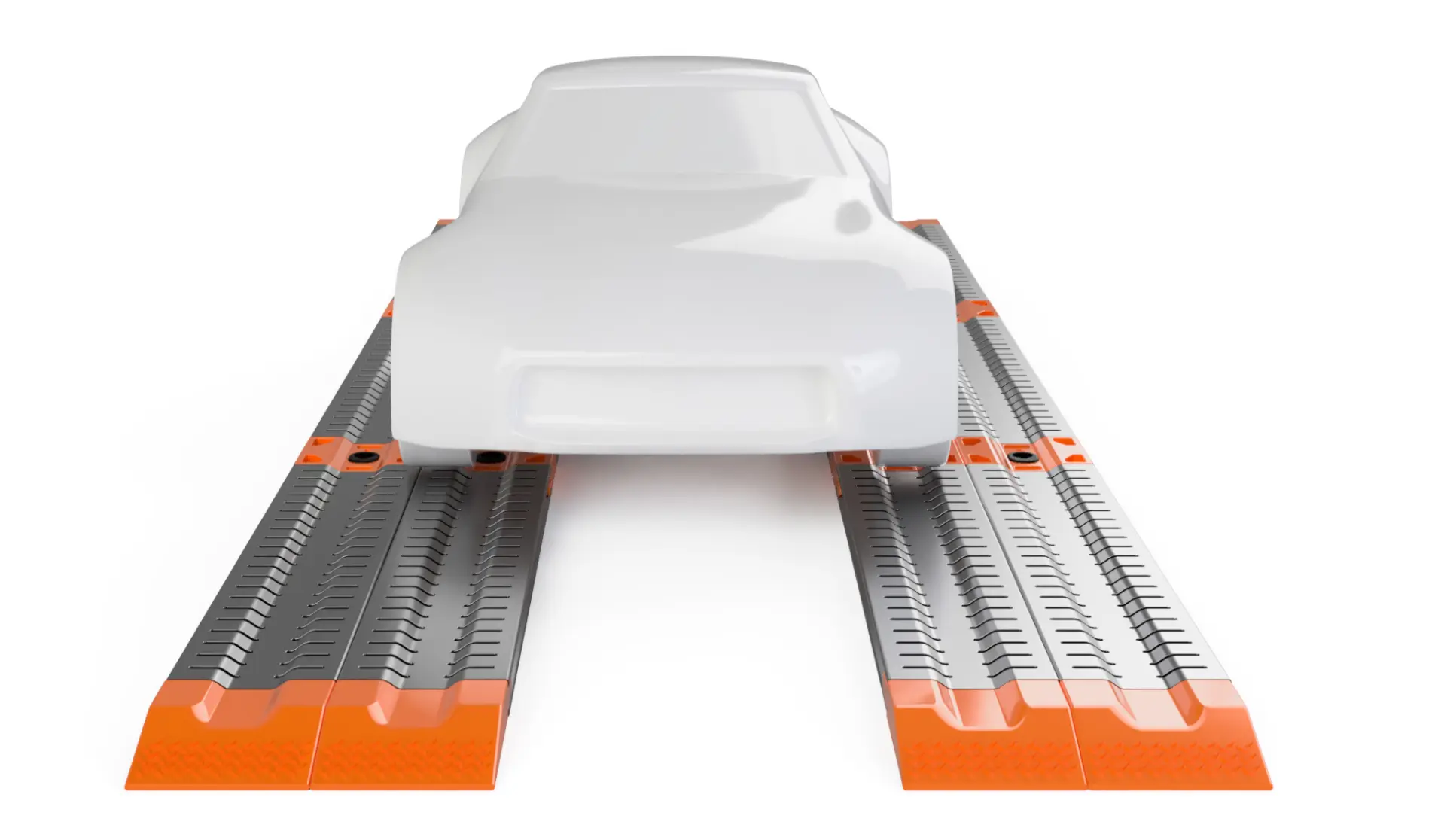 Modulares Bergungssystem für Fahrzeuge im Schlamm – Produktdesign Konzept mit Traktionsrampen und Anti-Slip-Struktur